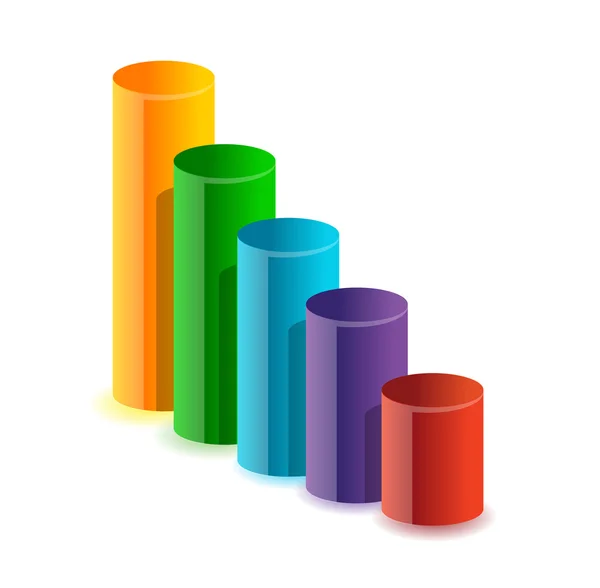 Ilustração de gráfico de barra de negócios circular colorida — Fotografia de Stock