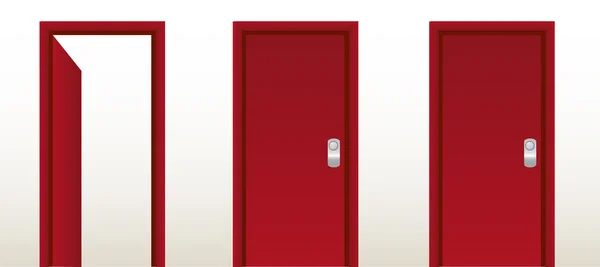 Rode deur open. afrit, oplossing — Stockfoto