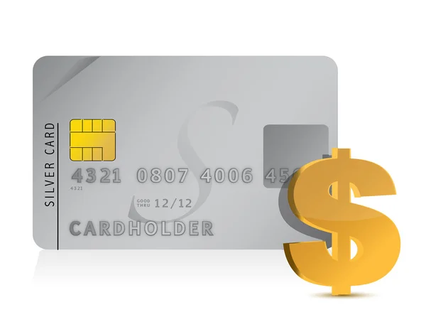 クレジット カードとドル記号のイラスト デザイン — ストック写真