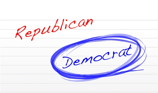 Choosing democrat over republican — Stock Photo, Image