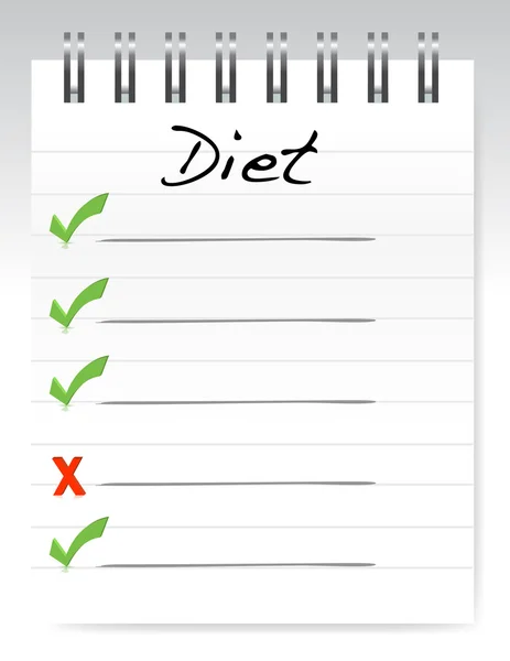 다이어트 개념 일러스트 디자인 노트 패드 — 스톡 사진