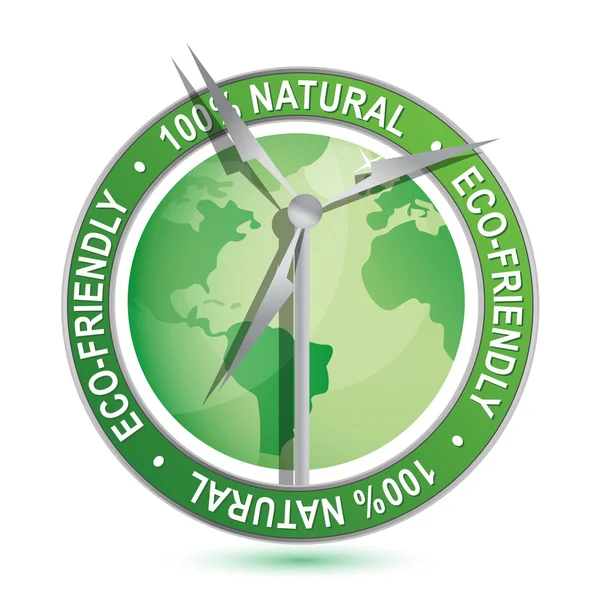 Energia eolica Segno ecologico e simbolo isolato su sfondo bianco — Foto Stock