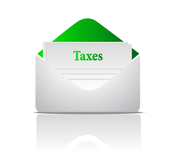 Дизайн налоговой почты на белом фоне — стоковое фото