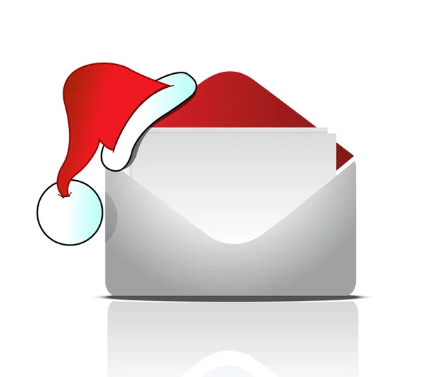 Envelope com chapéu Santas — Fotografia de Stock