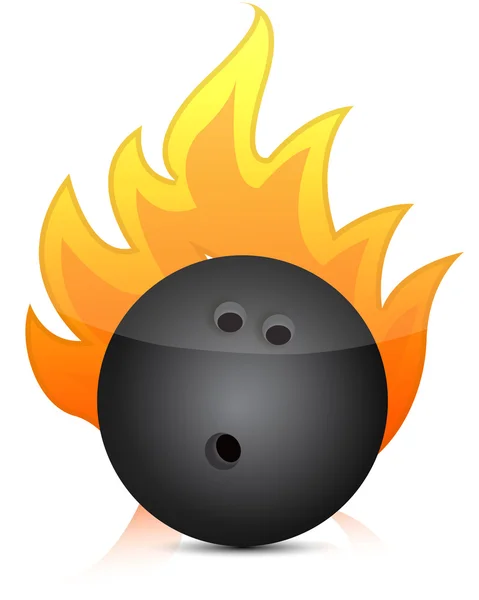 Bowling ball on fire illustration — Stock Photo, Image