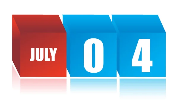 Ημερολόγιο με τις 4 Ιουλίου - ημέρα της ανεξαρτησίας — Φωτογραφία Αρχείου