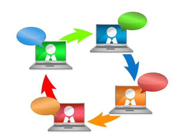 व्यापार नेटवर्क संचार अवधारणा चित्रण डिजाइन — स्टॉक फ़ोटो, इमेज