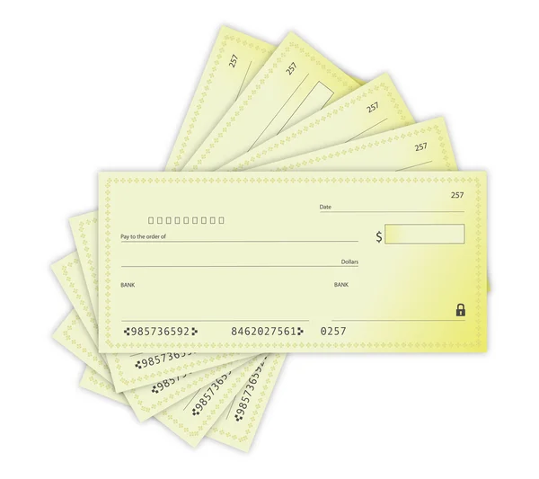 Cheques de dinero diseño de ilustración sobre un fondo blanco — Foto de Stock