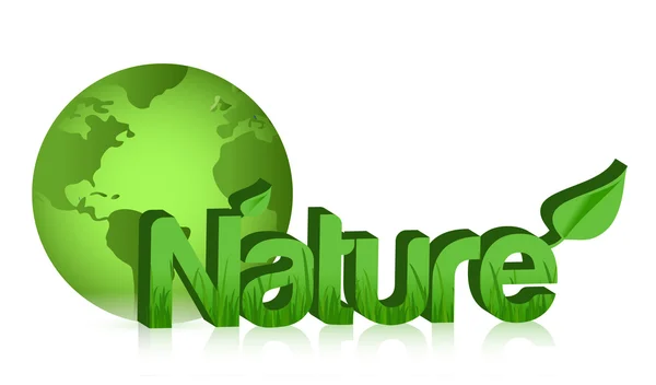 Green globe nature illustration design — Stock Photo, Image