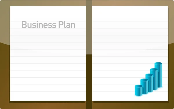 Plan de negocios con gráfico y páginas en blanco — Foto de Stock