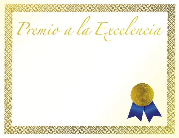 Prêmio Espanhol de Excelência com fita dourada . — Fotografia de Stock