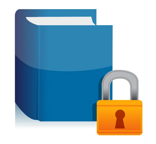 Padlock and the private book illustration — Stock Photo, Image