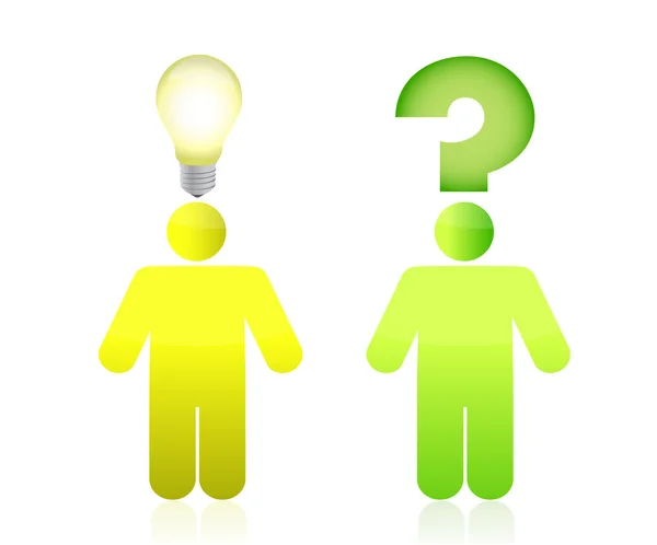 Question and answer, green and yellow color — Stock Photo, Image