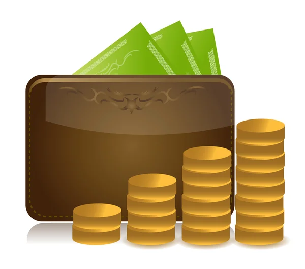 Verhogen portefeuille geld afbeelding ontwerp — Stockfoto