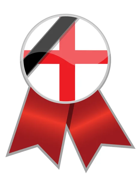 England ribbon with black memorial stripe illustration. — Stock Photo, Image