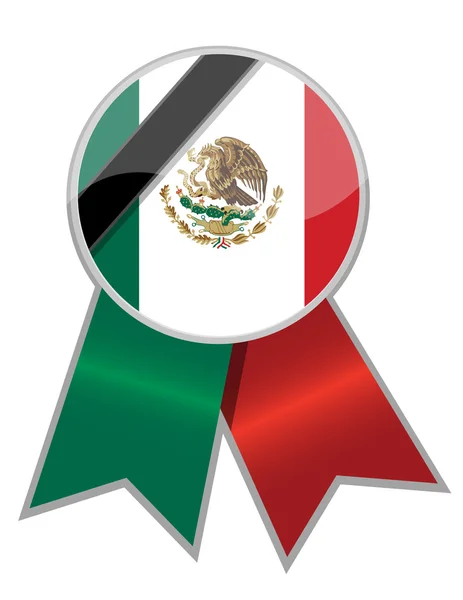 Mexican ribbon with black memorial stripe illustration. — Stock Photo, Image