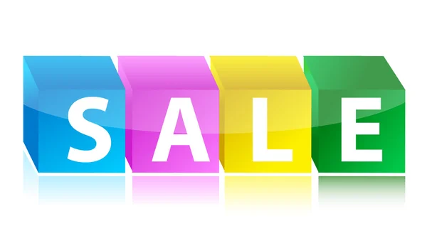 Färgglada försäljning kuber retail illustration — Stockfoto