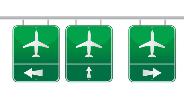 Diseño de ilustración de señales de tráfico de aviones sobre blanco — Foto de Stock