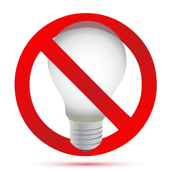 Le signe interdit l'utilisation de vieilles lampes — Photo