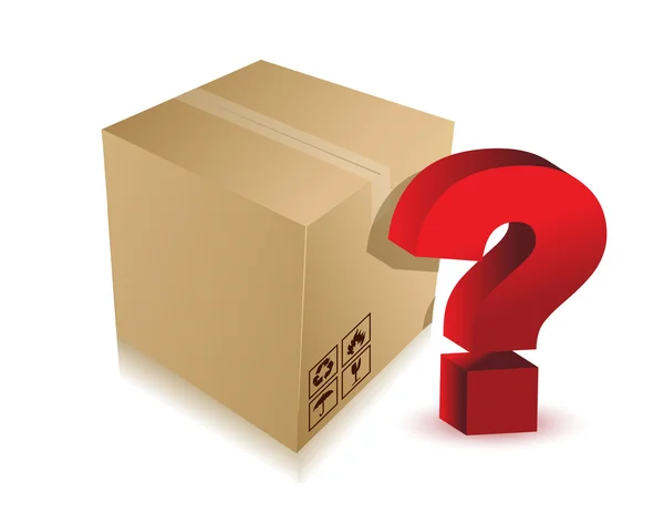 Άγνωστο περιεχόμενο κουτί με ερωτηματικό — Φωτογραφία Αρχείου