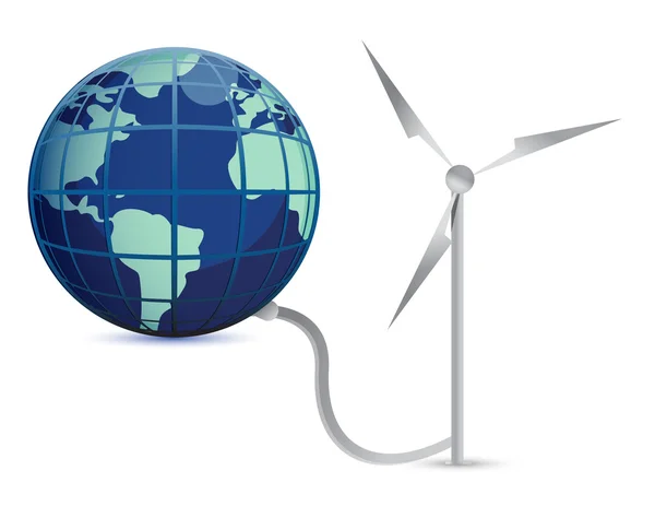 Windenergie Illustration Konzeptentwurf über Weiß — Stockfoto