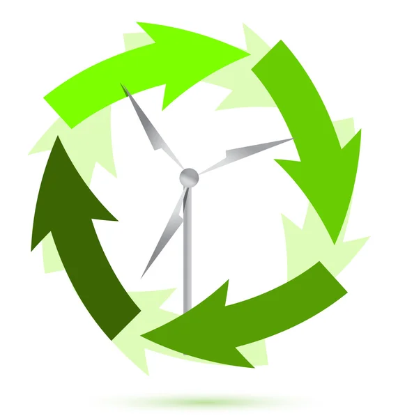 Wind mill wind power illustration design — Stock Photo, Image