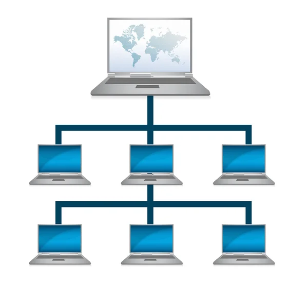 Global computer network illustration design — Stock Photo, Image