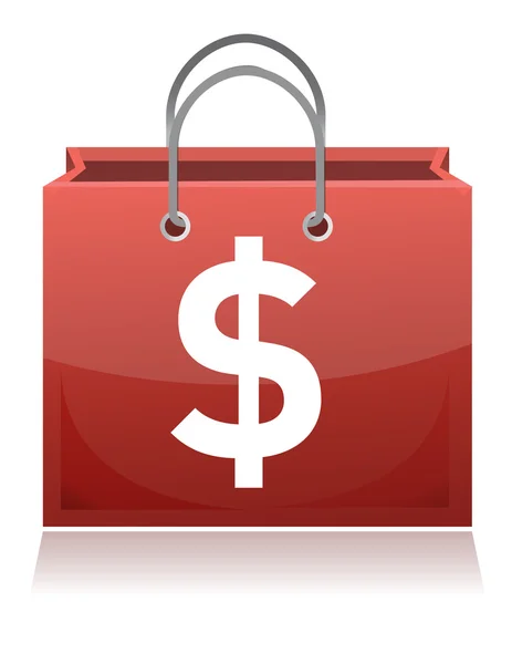 Shopping bag with dollar sign — Stock Photo, Image