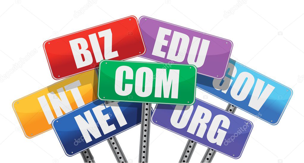 Domain names signs internet concept