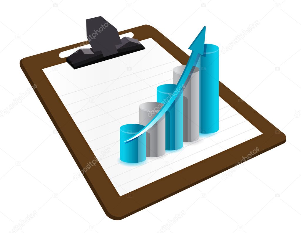Business planing on clipboard illustration