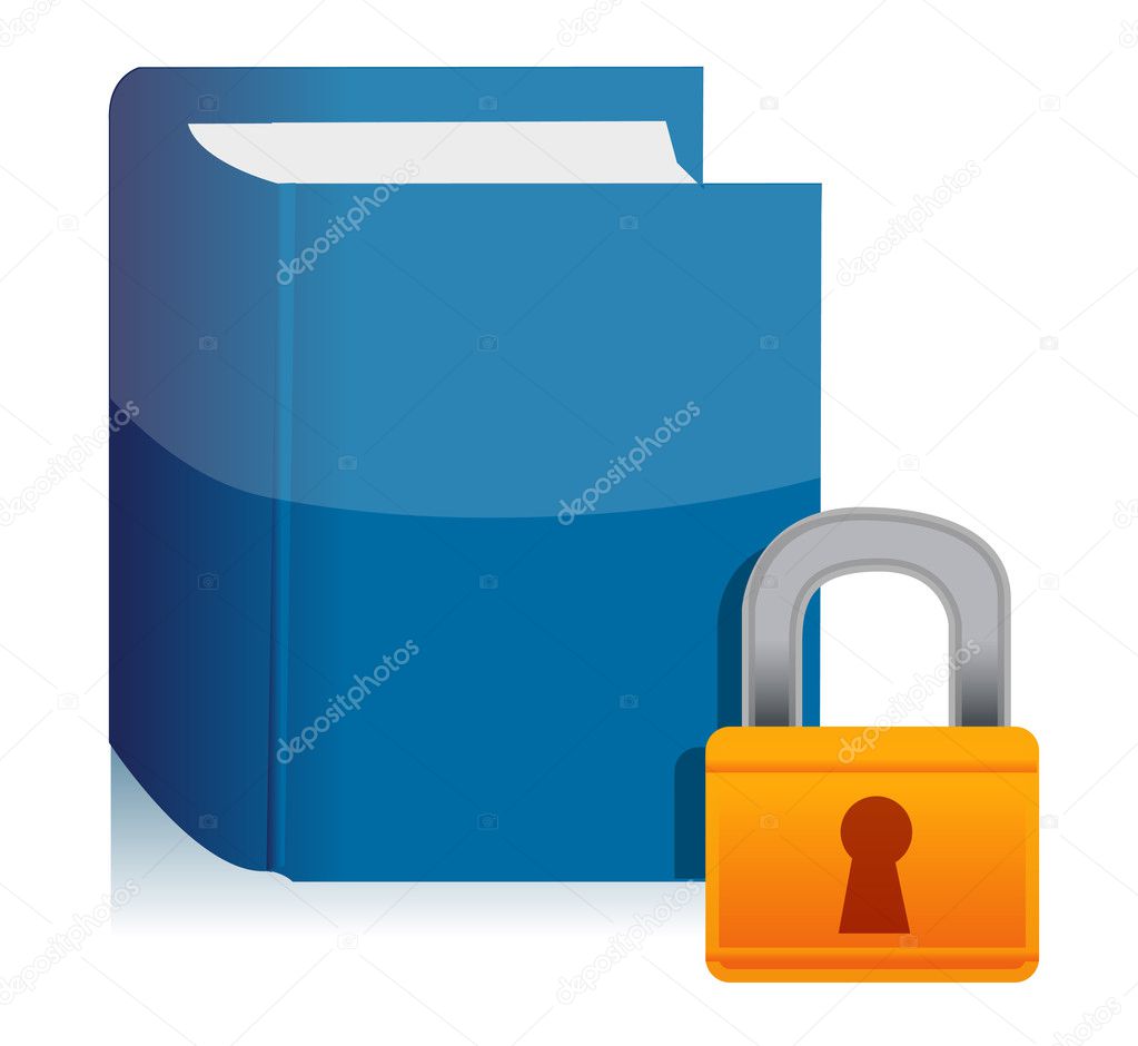 Padlock and the private book illustration