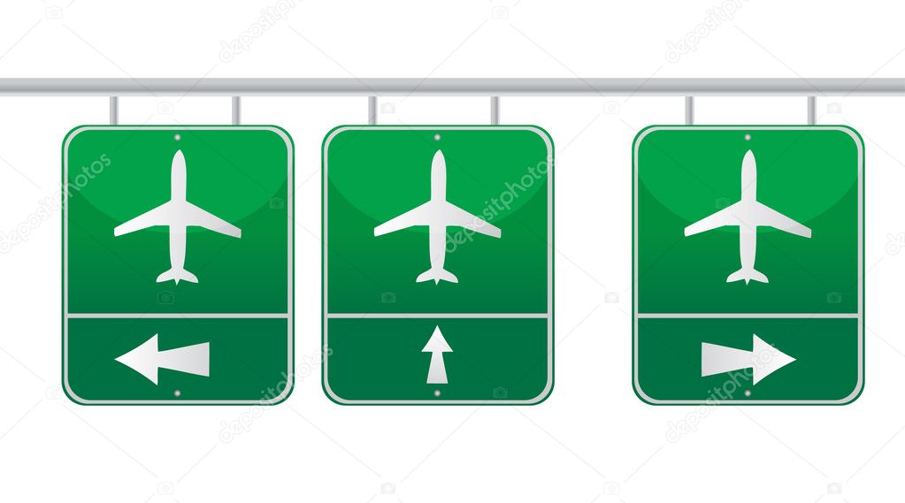 Aircraft traffic sign illustration design over white