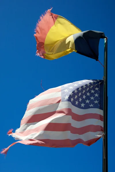Pin de bandera de amistad de Estados Unidos - Bélgica — Foto de Stock
