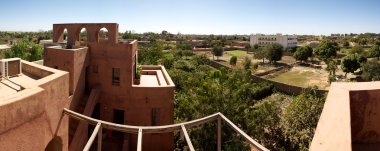 Panoramic view of Moroccan architecture in Mopti Dogon Land clipart