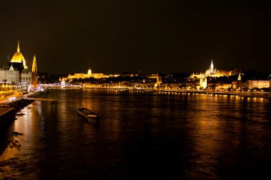 gece görüş panorama Budapeşte, Macaristan