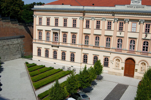 Archbishop`s palace in Esztergom. Summer sunny day.