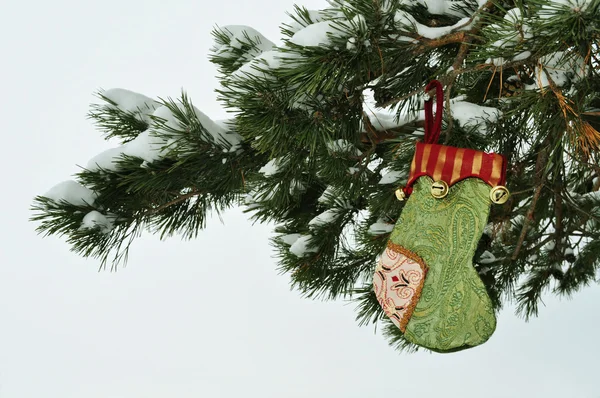 크리스마스 스타킹, 아름 다운 자 수, 수평 — 스톡 사진