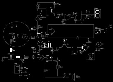 Abstract electrical circuit clipart