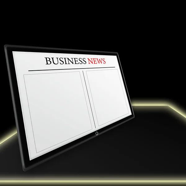 Notícias de negócios no tablet pc — Fotografia de Stock