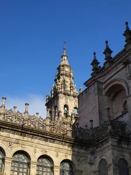 Fragment of the tower of the cathedral of Santiago de Compostela — Stock Photo, Image