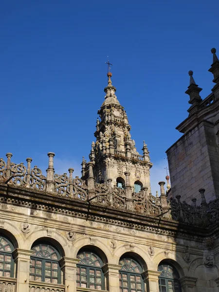 Fragmento de la torre de la catedral de Santiago de Compostela — Foto de Stock