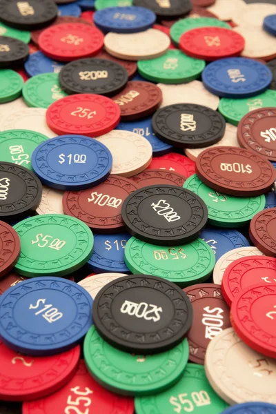 Un montón de fichas de poker —  Fotos de Stock
