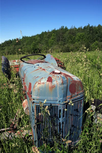 stock image Old tractor in a field