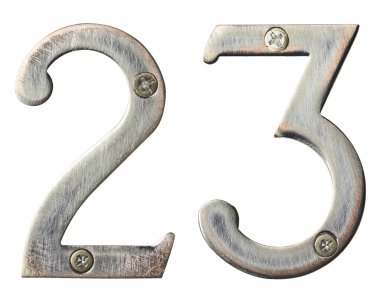 Metal numbers clipart