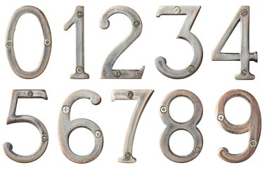 Metal numbers clipart