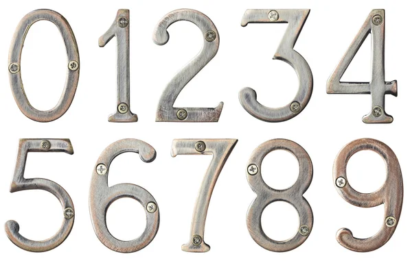 Números metálicos — Fotografia de Stock