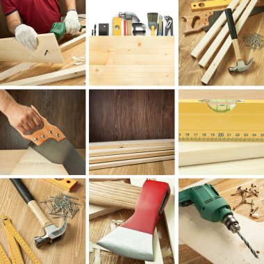 Woodwork collage clipart