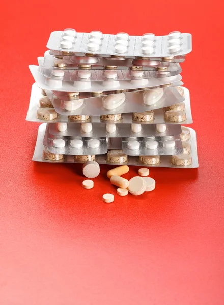 Pillen voor gestapelde blister — Stockfoto