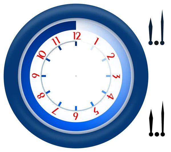 파란색 플라스틱 프레임으로 간단한 시계 — 스톡 사진