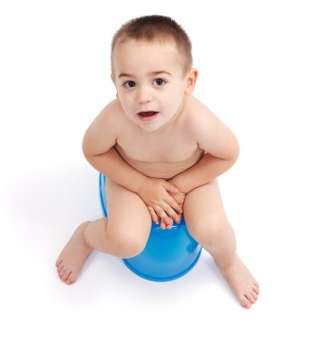 Little boy sitting on potty clipart